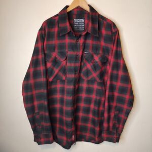 Dixxon Flannel Shirt Snap On Tools Limited Edition Red Black Plaid Mens 2XL XXL